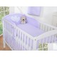 Conjunto de cama bebé  5 elementos coração lilas